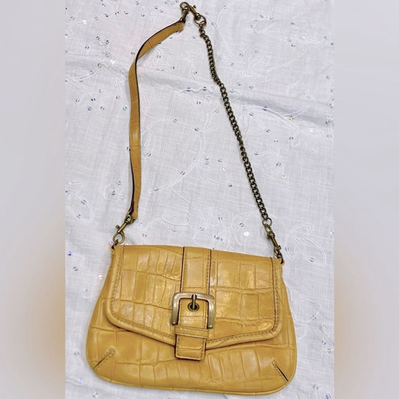 Nine West Y2K Bag Croc Embossed Leather, Cheetah Print Lining, Adaptable Strap - Picture 7 of 7